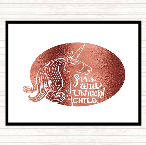 Rose Gold Stay Wild Unicorn Quote Placemat