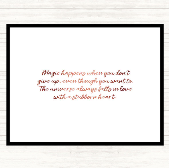 Rose Gold Stubborn Heart Quote Placemat