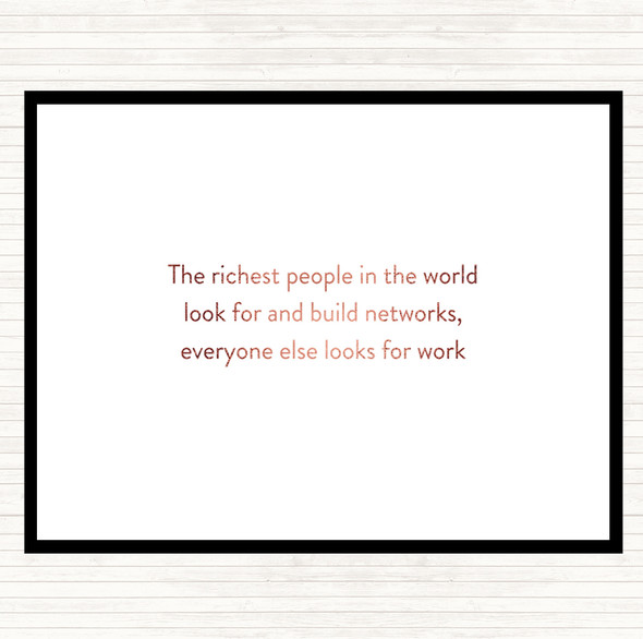 Rose Gold Successful Build Networks Quote Placemat