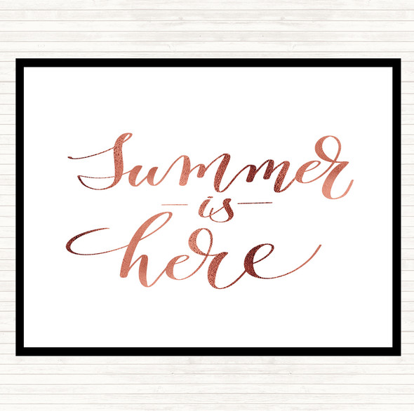 Rose Gold Summer Is Here Quote Placemat