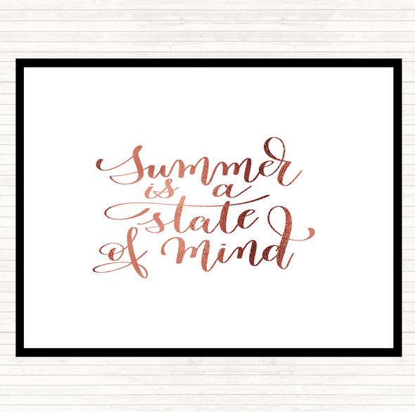 Rose Gold Summer State Of Mind Quote Placemat
