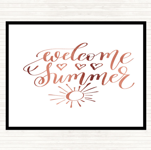 Rose Gold Summer Welcome Quote Placemat