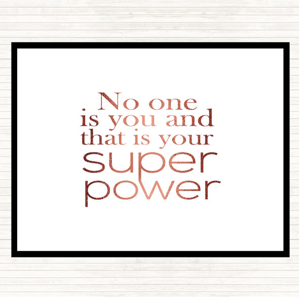 Rose Gold Super Power Quote Placemat
