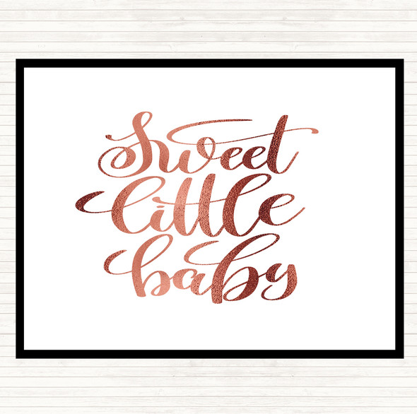 Rose Gold Sweet Little Baby Quote Placemat