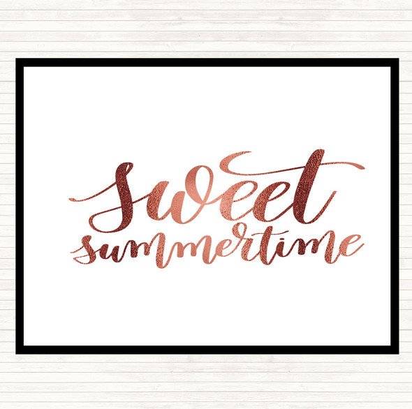 Rose Gold Sweet Summertime Quote Placemat