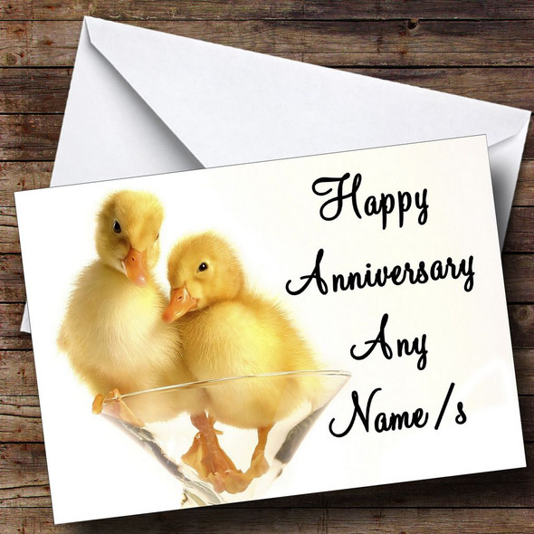 Cute Ducklings Customised Anniversary Card