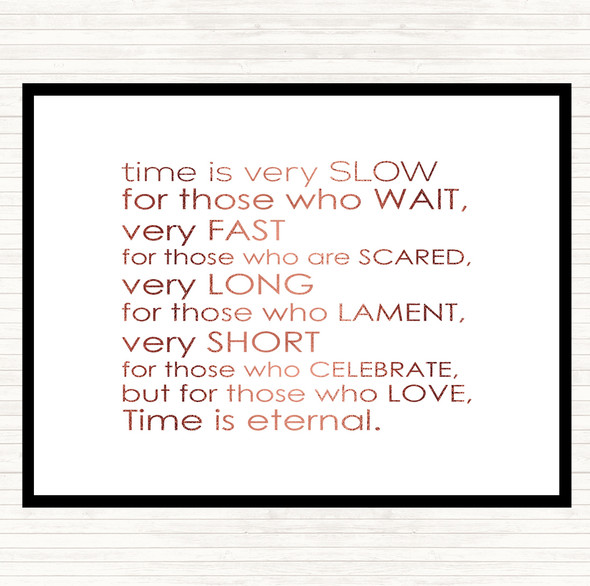 Rose Gold Time Eternal Quote Placemat