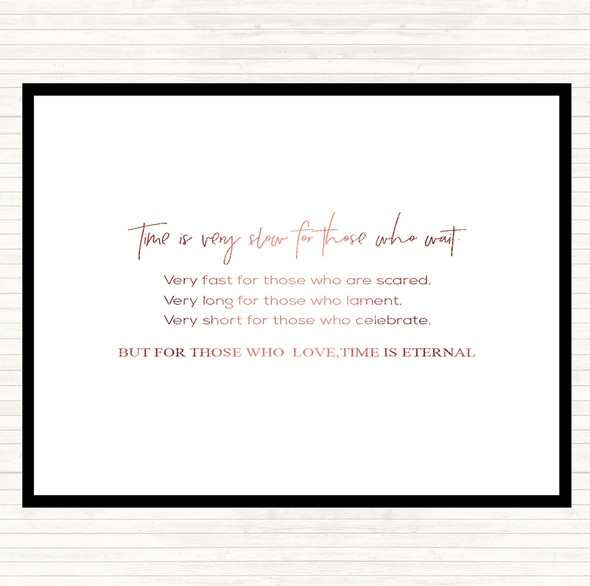 Rose Gold Time Is Slow Quote Placemat