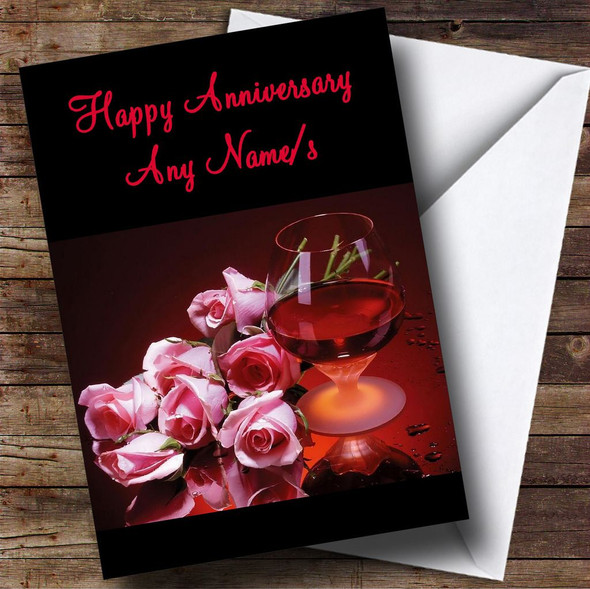 Brandy And Flowers Customised Anniversary Card