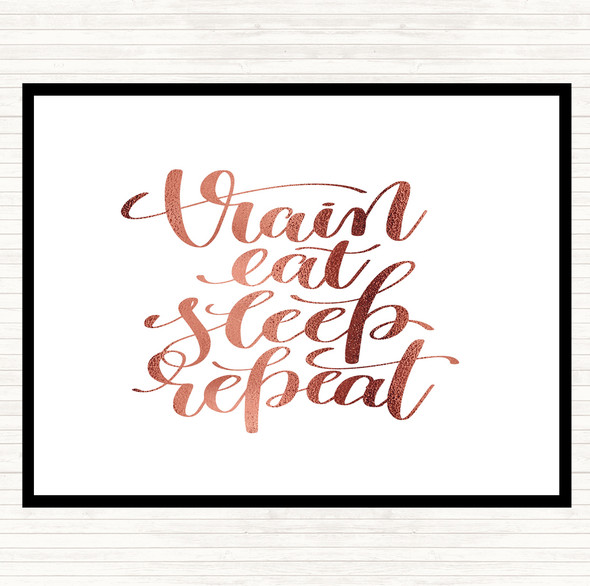 Rose Gold Train Eat Sleep Repeat Quote Placemat