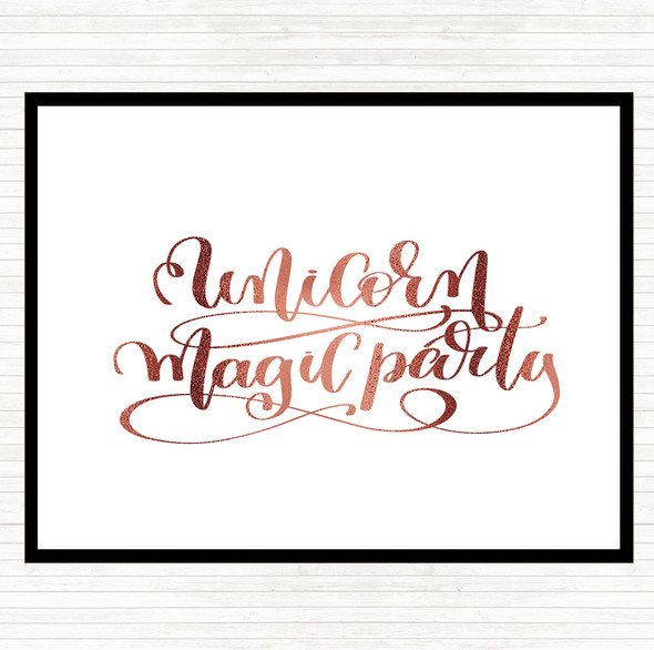 Rose Gold Unicorn Party Quote Placemat