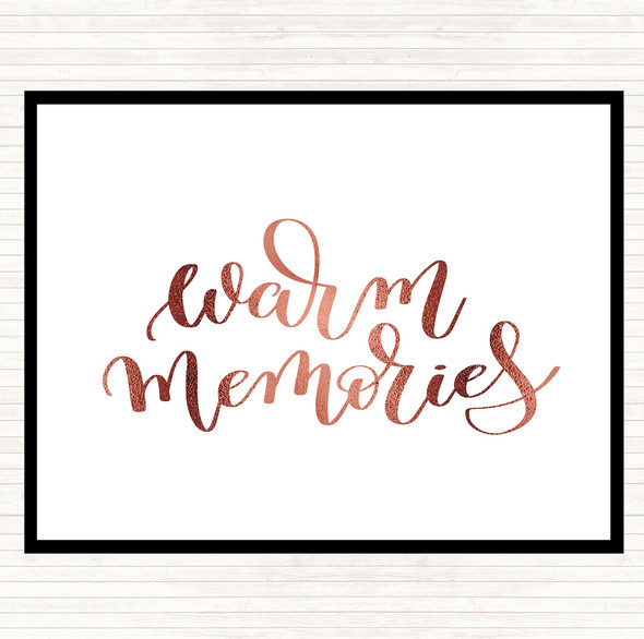 Rose Gold Warm Memories Swirl Quote Placemat