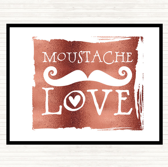 Rose Gold Word Art Mustache Quote Placemat