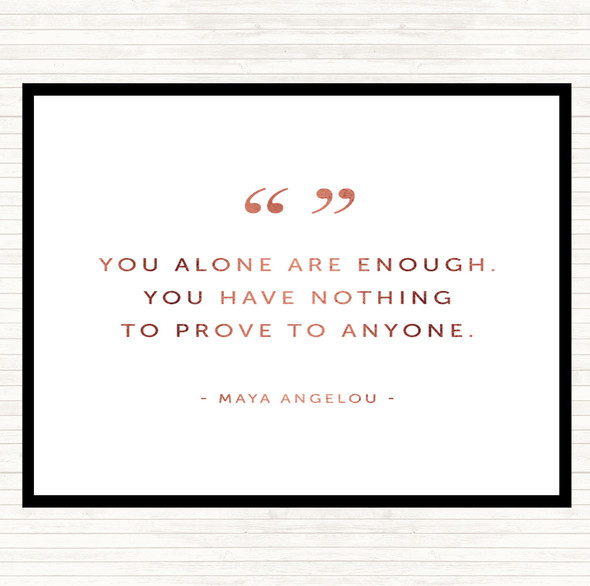 Rose Gold You Alone Quote Placemat