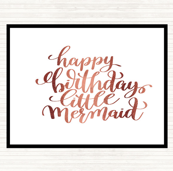 Rose Gold Birthday Mermaid Quote Placemat