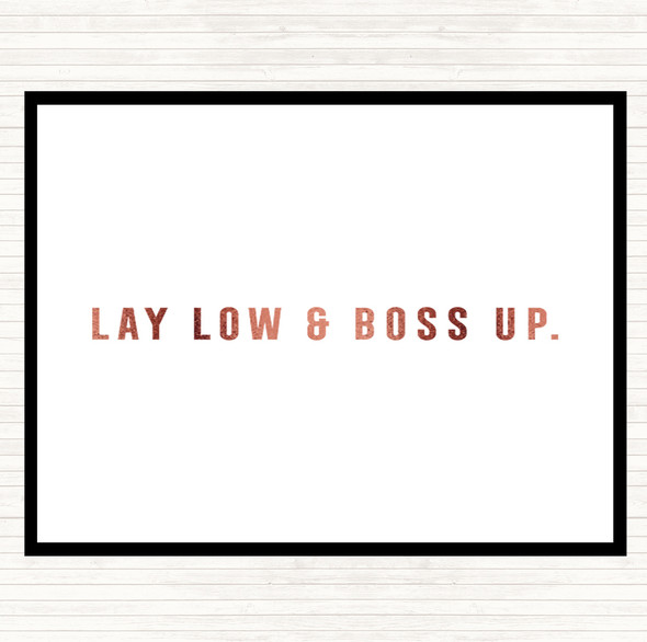 Rose Gold Boss Up Quote Placemat