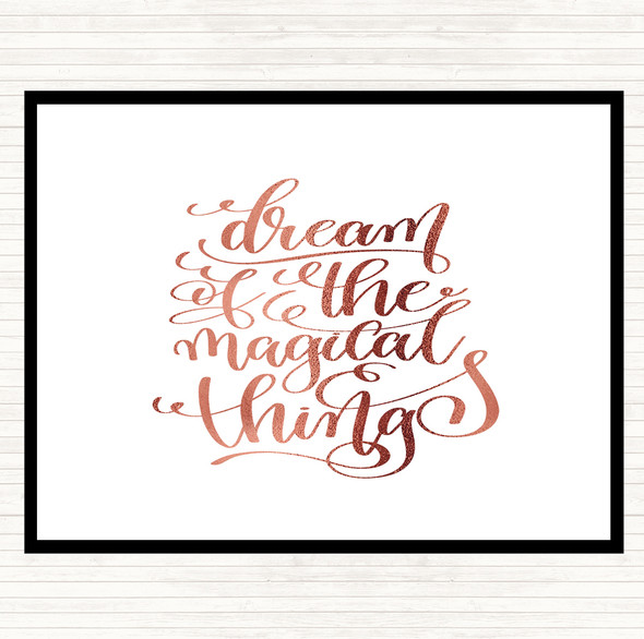 Rose Gold Christmas Dream Magical Quote Placemat
