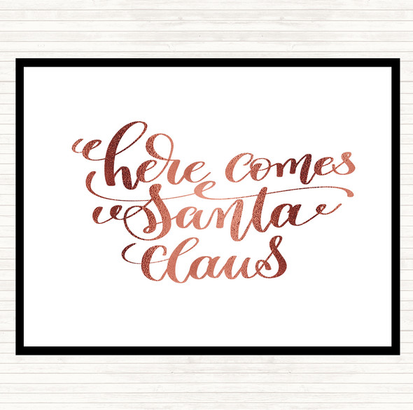 Rose Gold Christmas Santa Claus Quote Placemat