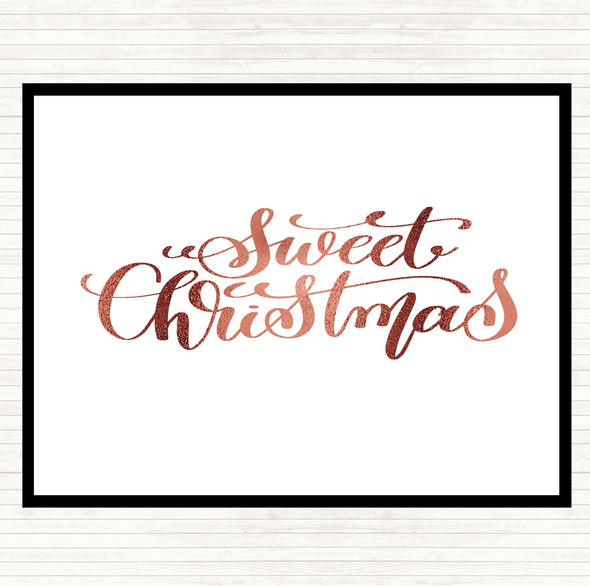 Rose Gold Christmas Sweet Xmas Quote Placemat