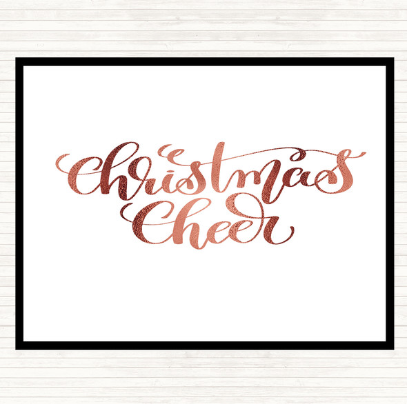 Rose Gold Christmas Xmas Cheer Quote Placemat