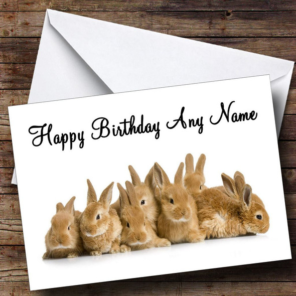 Lots Of Bunny Rabbits Customised Birthday Card