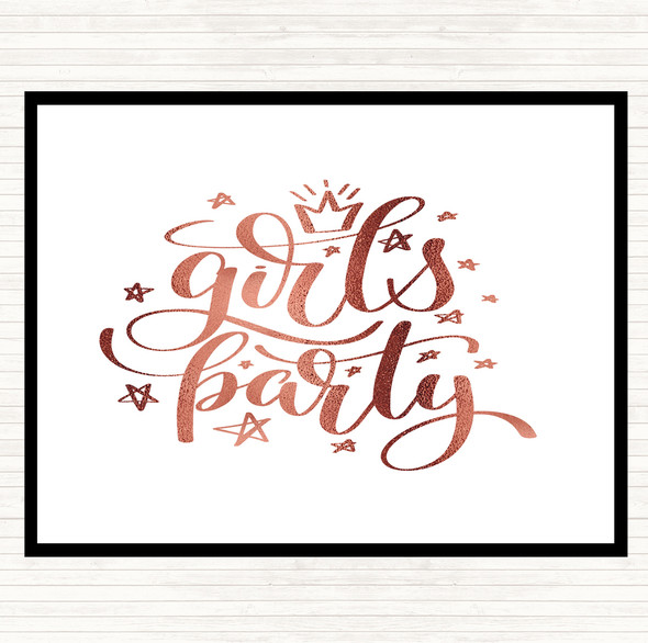 Rose Gold Girls Party Quote Placemat
