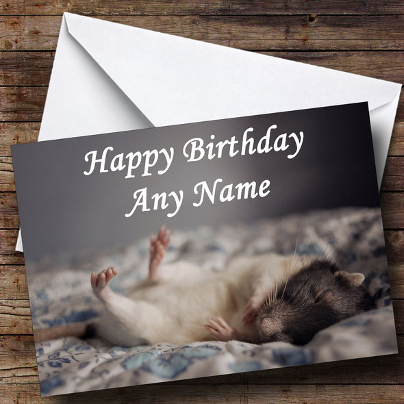 Sleeping Mouse Customised Birthday Card