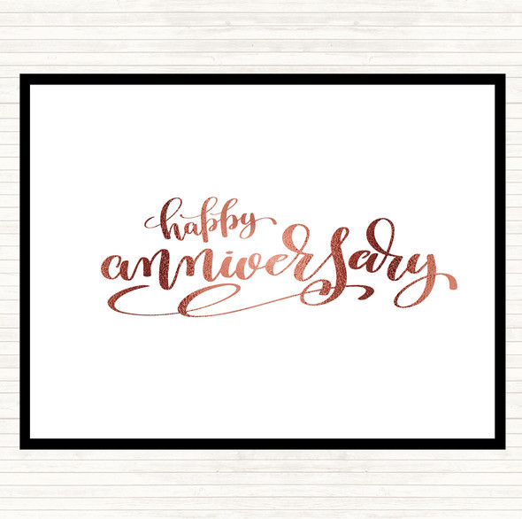 Rose Gold Happy Anniversary Quote Placemat