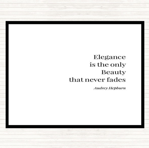 White Black Audrey Hepburn Elegance Quote Placemat