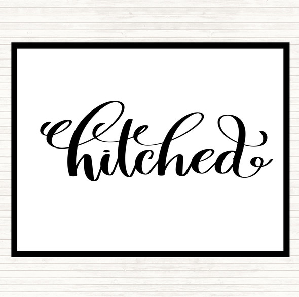 White Black Hitched Quote Placemat