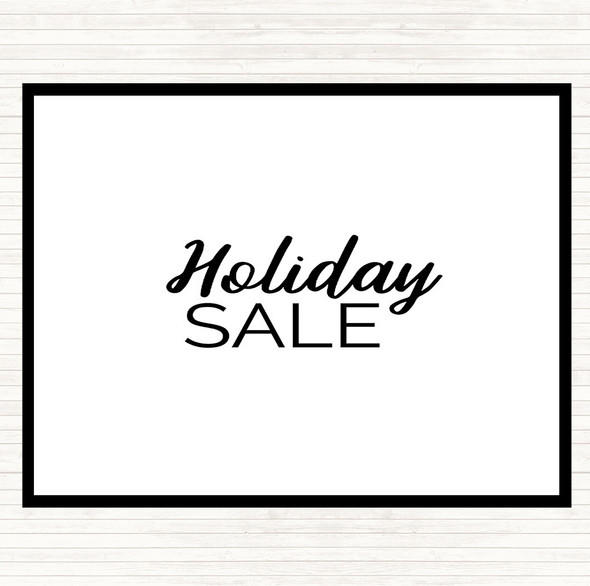 White Black Holiday Sale Quote Placemat