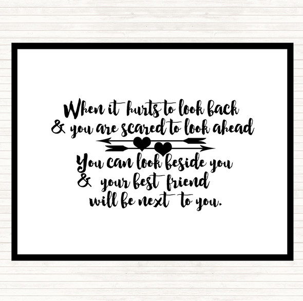 White Black Looking Ahead Quote Placemat