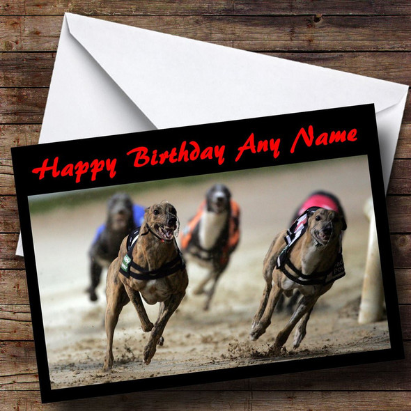 Dog Racing Customised Birthday Card