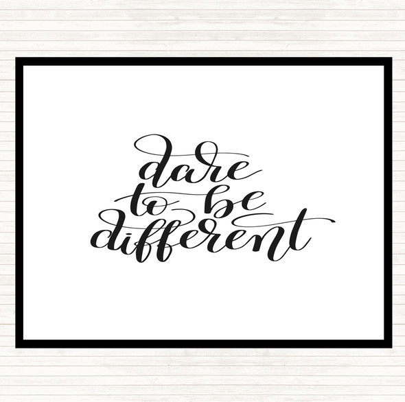 White Black Be Different Swirl Quote Placemat