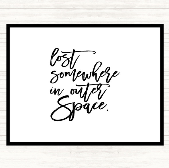 White Black Outer Space Quote Placemat