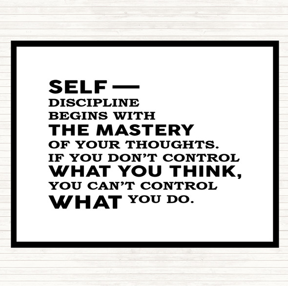 White Black Self Discipline Quote Placemat