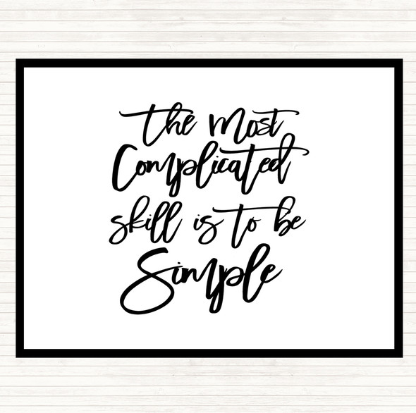 White Black Simple Quote Placemat