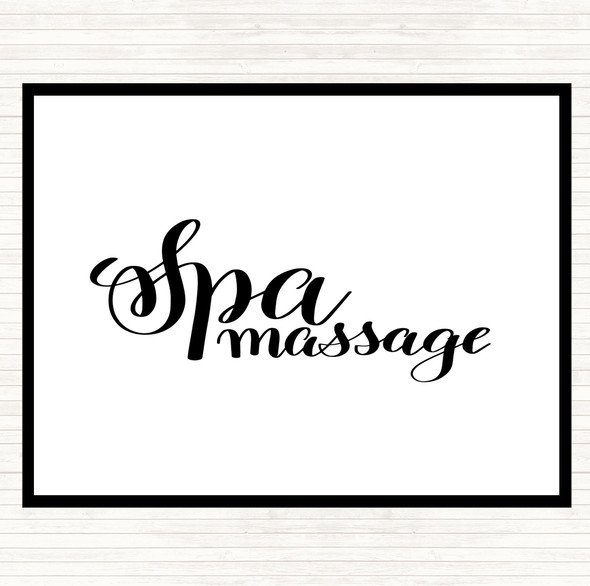 White Black Spa Massage Quote Placemat