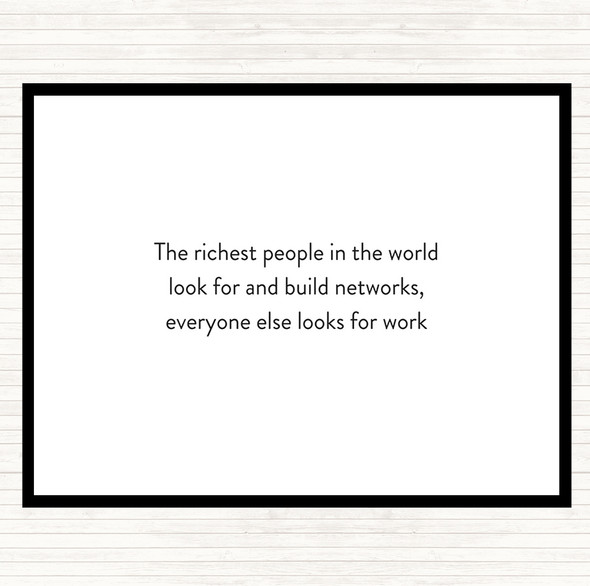 White Black Successful Build Networks Quote Placemat