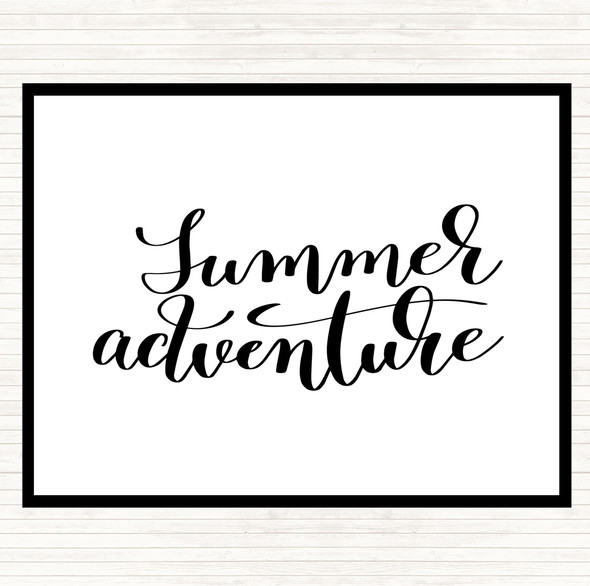 White Black Summer Adventure Quote Placemat