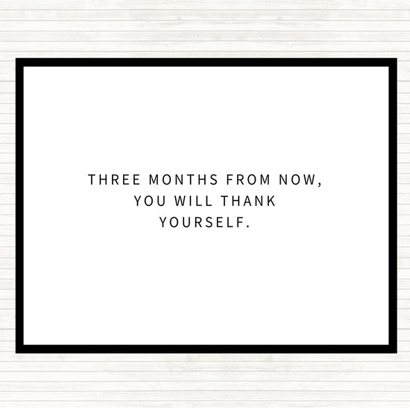 White Black Thank Yourself Quote Placemat