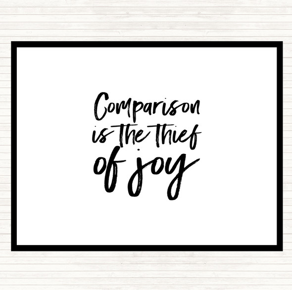 White Black Thief Of Joy Quote Placemat