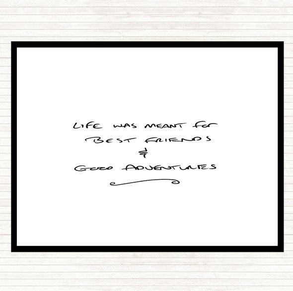 White Black Best Friends Quote Placemat