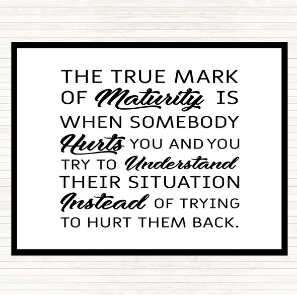 White Black True Mark Quote Placemat