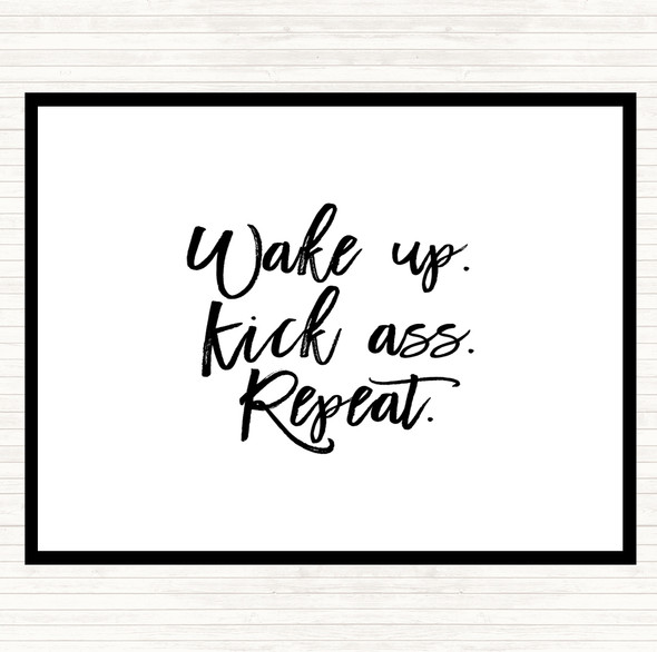 White Black Wake Up Quote Placemat