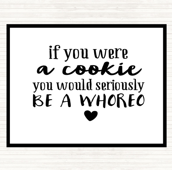 White Black Whoreo Funny Quote Placemat