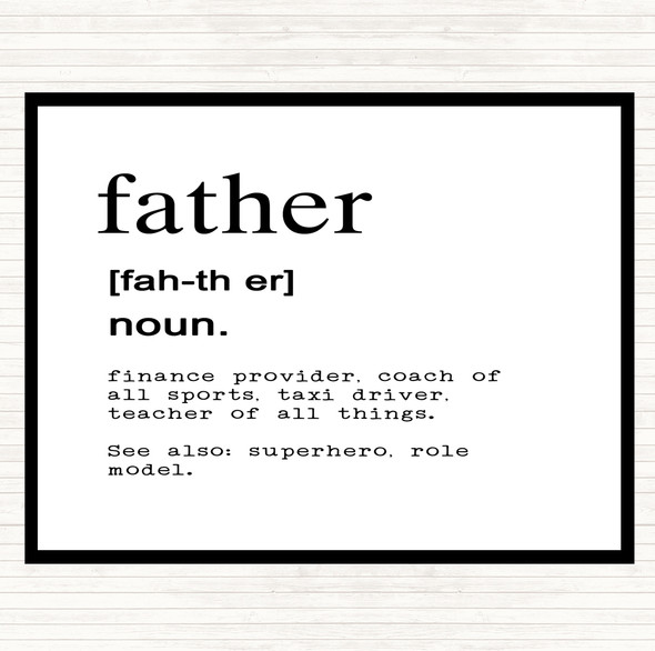 White Black Word Definition Father Quote Placemat