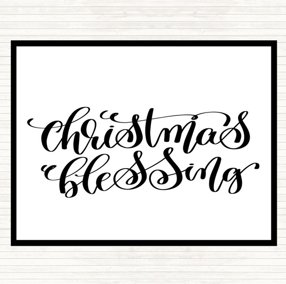 White Black Christmas Blessing Quote Placemat