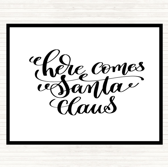 White Black Christmas Santa Claus Quote Placemat