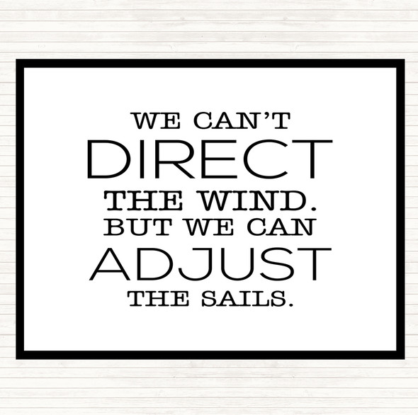White Black Direct Wind Adjust Sails Quote Placemat